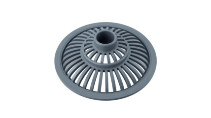 Gray plastic roof drain dome