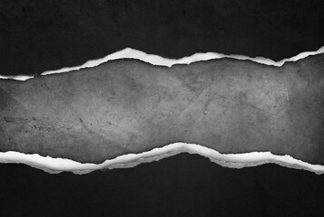 Ripped paper on grey
