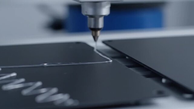 Automated Dispensing System Applying Adhesive Material onto Substrate Precision Fluid Deposition in Manufacturing