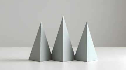 three pyramids lying in sequence 