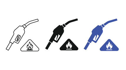 Fuel pump icons in varying styles including a striking silhouette © MdGolam
