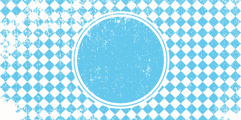 Texture with blue and white rhombus. Seamless banner for Bayern fabric. Vector Oktoberfest Bavarian pattern.