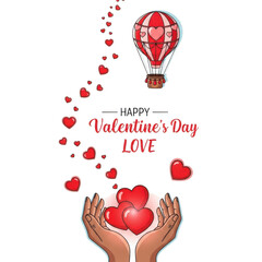 Happy valentine's day love isolated on transparent background