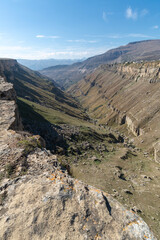 Landscape of the deep Tsolotlin canyon in Dagestan