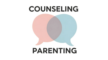 Counseling parenting logo with two speech bubbles isolated on transparent background