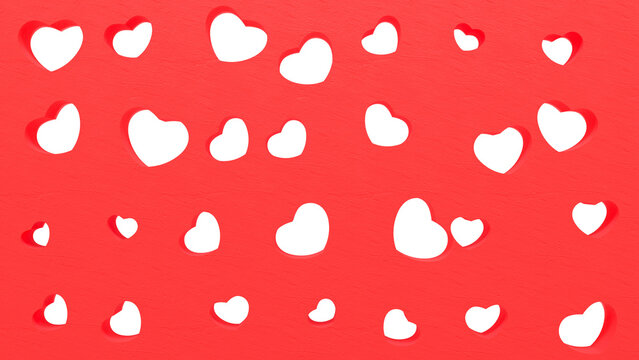 Heart Shapes Overlay Isolated on Transparent Background