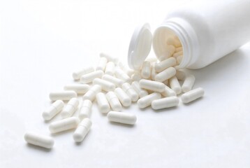 Prescription Capsule Pills White Medication Bottle