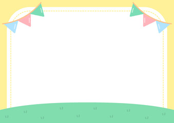 유치원 어린이집 안내문 가정통신문 공지사항 프레임 이름표 네임택 일러스트