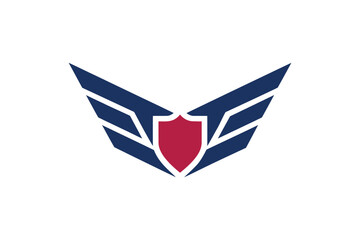 Blue Wings Red Shield Emblem
