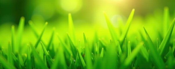 Close-up vibrant green grass blades, sunlight dappled,  plant,  texture,  macro