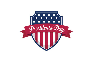Presidents Day Shield Emblem with Ribbon holiday united states