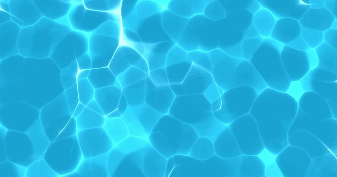 Waves background with sunlight reflection. Blue water effect in pool or sea. 4k animation 