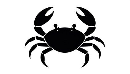 Black Silhouette of a Crab with Claws Raised.
