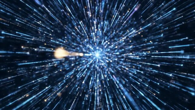 Dazzling Starfield Burst Rush Through Space.