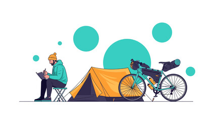 Bicycle Touring Adventure Capturing Memories Through Sketching And Outdoor Journey