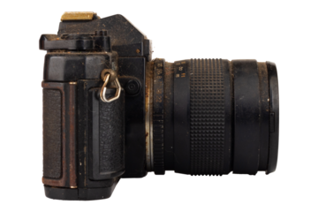 dust dirt film camera old isolated on white background