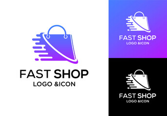 shopping bag icon logo design vector template.