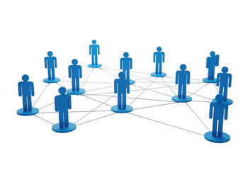 Blue people connected by lines