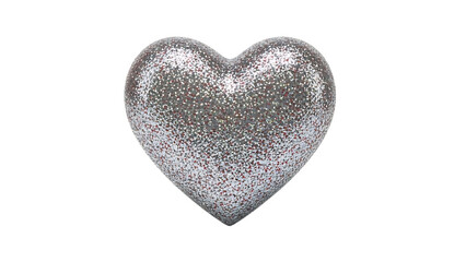 Fototapeta premium Glittery silver heart isolated on transparent background