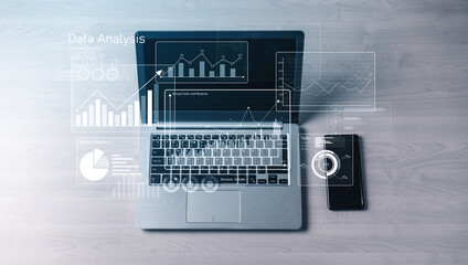 Business data analysis dashboard showing charts, statistics, and performance metrics for decision-making, revenue tracking, and strategic planning in organizations Vouch