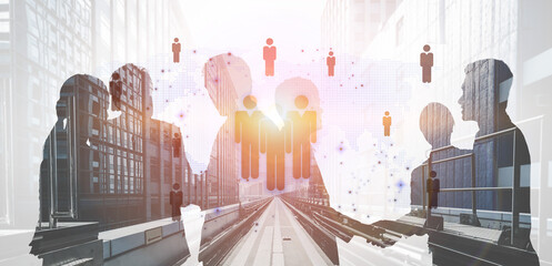 Global human network and workforce distribution highlight human, network, and global presence through digital connection and team coordination Vouch