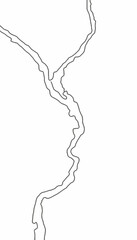 Abstract Illustration Featuring Intricate Winding Line Pathway on White Canvas Expressing Flow and Movement through Minimalistic Artistic Style