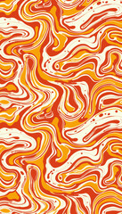 Vibrant Swirling Abstract Pattern in Fiery Orange and Cream Hues Creating a Dynamic Flowing Visual Experience