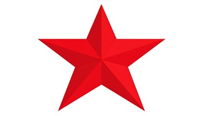 Obraz premium Bright red star shape on white background, perfect design.