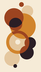Abstract Geometric Art with Overlapping Circles in Warm Earth Tones Creating a Harmonious Visual Balance on a Neutral Background