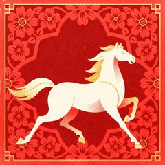 Lunar new year of the horse illustration