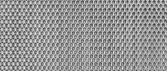 Metallic Abstract geometric pattern textured white gray honeycomb industrial background for web banner template page design