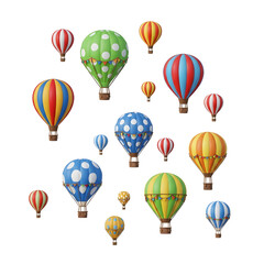 Colorful Hot Air Balloons Floating in Sky
