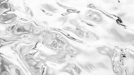 Abstract silver liquid texture with fluid shapes and reflective smooth surface