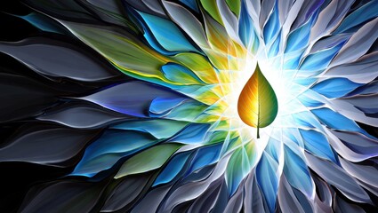 Abstract Leaf and Light Burst