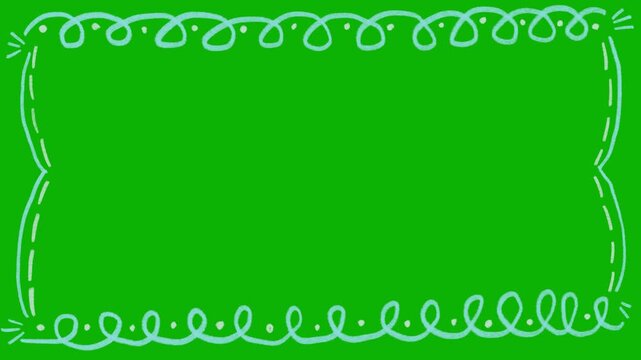 Hand Drawn Animated Border. Hand sketched decorative frames, doodle lines, sketchy edges, cartoon outlines, colorful hand drawn animation for video overlays, motion graphics, and creative projects