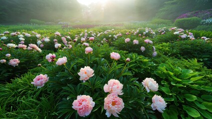 Peony Garden at Sunrise