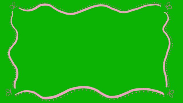Hand Drawn Animated Border. Hand sketched decorative frames, doodle lines, sketchy edges, cartoon outlines, colorful hand drawn animation for video overlays, motion graphics, and creative projects