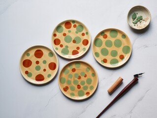 Handmade Polka Dot Ceramic Plates