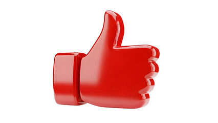 Red Thumbs Up Icon on White Background