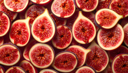 Fresh purple fig fruit slices background texture pattern