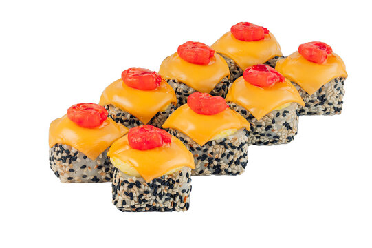 Cheddar Grill Roll Isolated on white background.