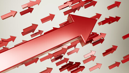 A group of arrows pointing in one direction arrow