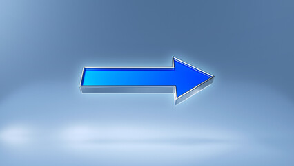 Arrow right symbol with blue color on a clean background