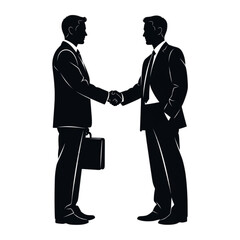 Two businessmen shaking hands in agreement Isolated On Transparent Background.