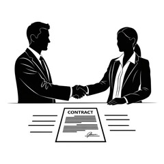 Business people shaking hands agreement Isolated On Transparent Background.