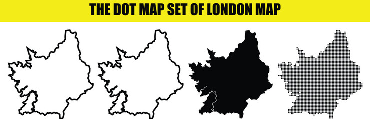 Fototapeta premium set of silhouette vector the dot map of london