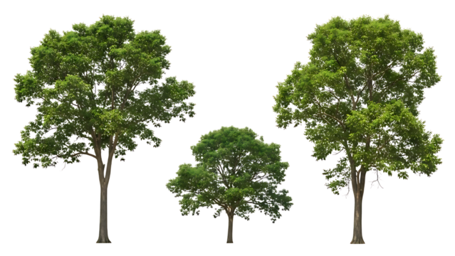 Three trees illustration isolated on transparent background - Powered by Adobe