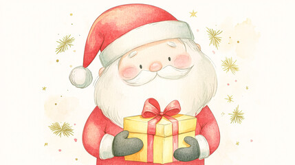 Playful Secret Santa Character Christmas Illustration