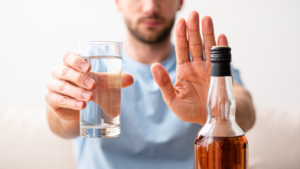 Alcohol Free Lifestyle Concept With Hands Gesture