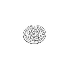 Fresh pizza logo icon flat vector design
